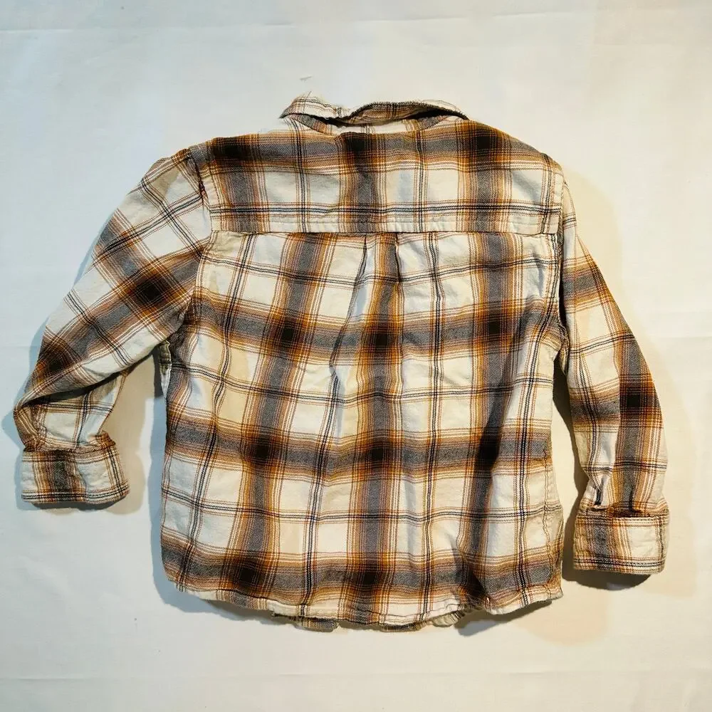 Gymboree 100% Cotton Autumn Adventures Plaid Flannel Button Down Top Sz 18-24 mo